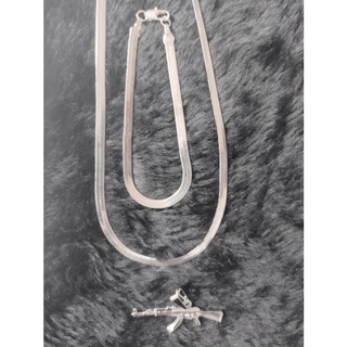 Conjunto laminado + pingente Ak BANHADOS A PRATA