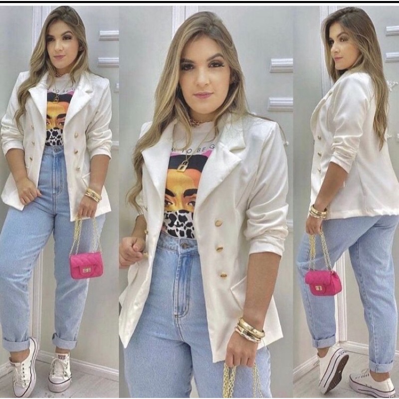 Blazer com Botoes Alfaiataria feminino Max/csaco, acinturado!