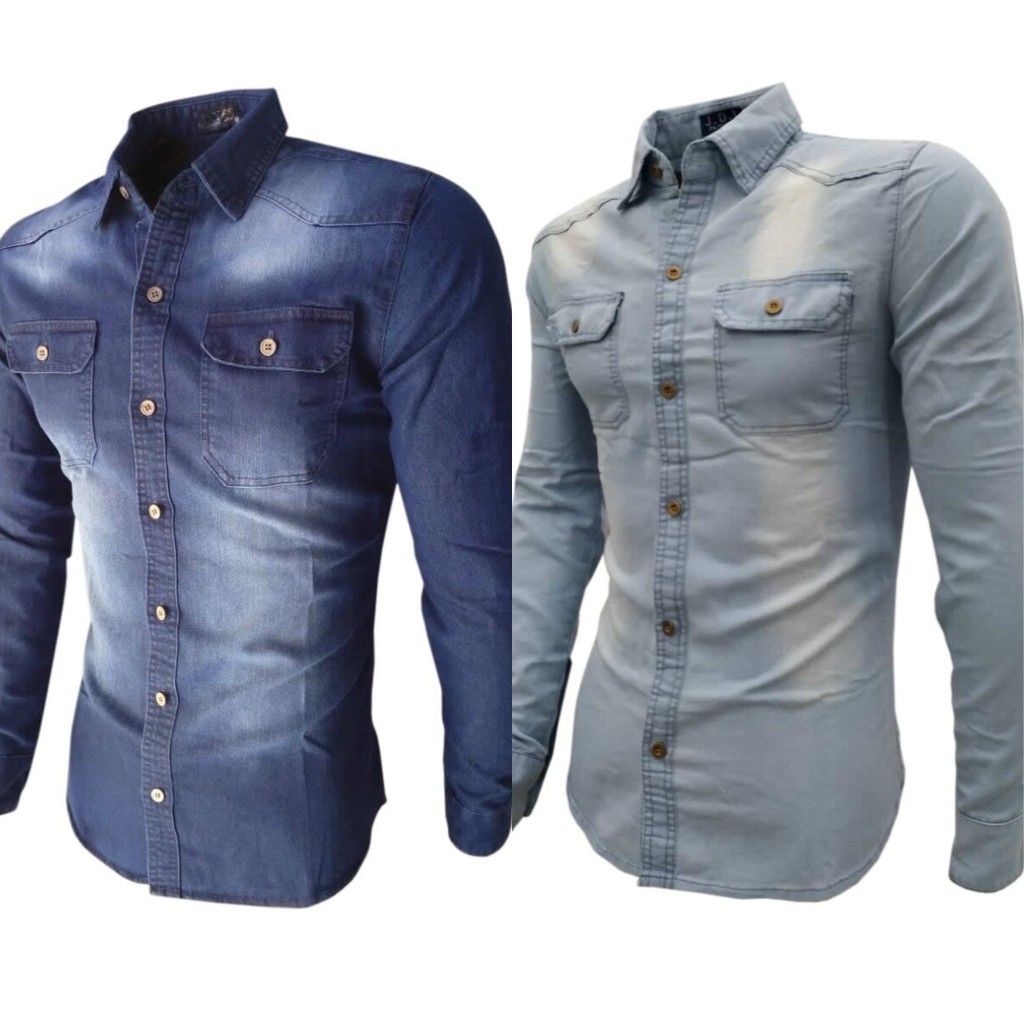 camisa jeans masculina xgg