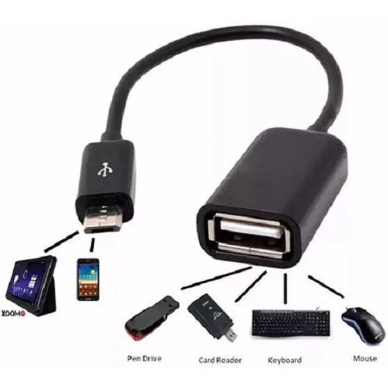 Cabo Otg Micro Usb Adaptador Pendrive Para Tablet E Celular V8