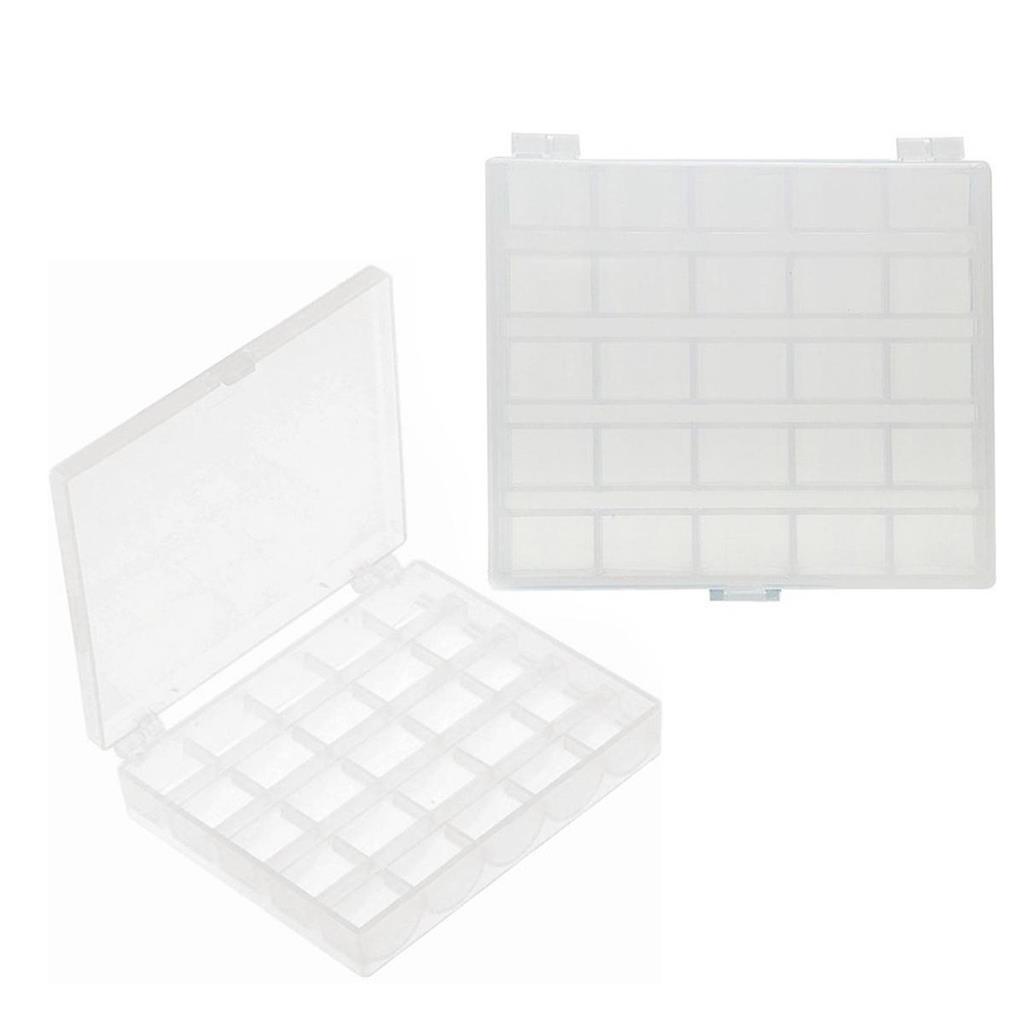 02 Estojo Caixa Plastica Armazenagem Guardar Bobina Costura