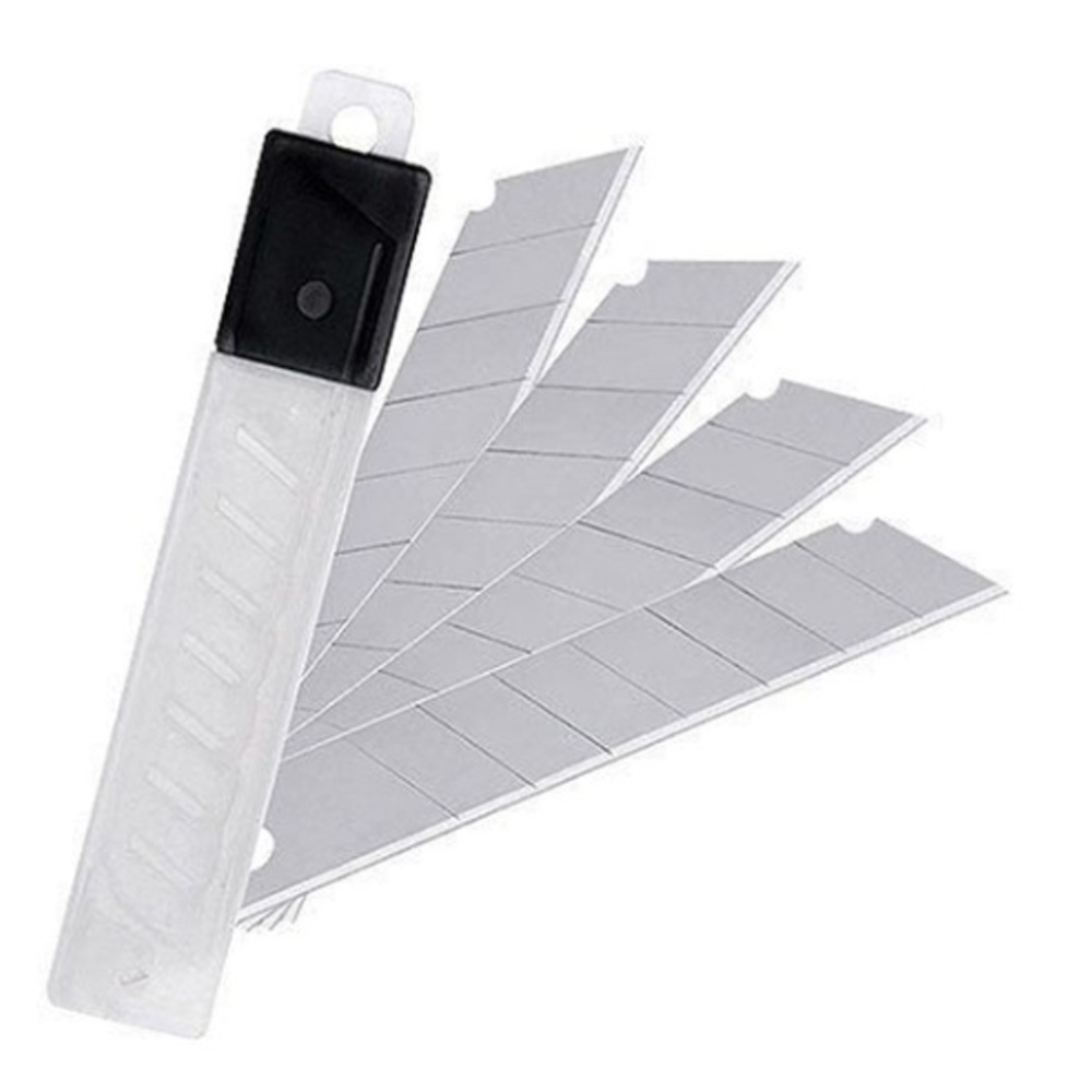 Lâmina para Estilete 18mm - 10 Laminas Afiada Resistente Corte Preciso Escritório Ferramenta