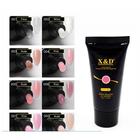 Polygel X&D Unhas De Gel Molde F1 Acrigel Extensão Poligel Profissional 30ml Original Pronta Entrega