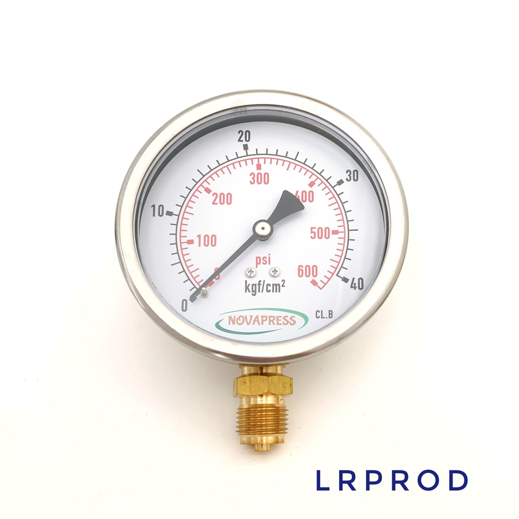 MANÔMETRO - Escala 0-40 KGF/CM2 x 600 PSI Com Glicerina