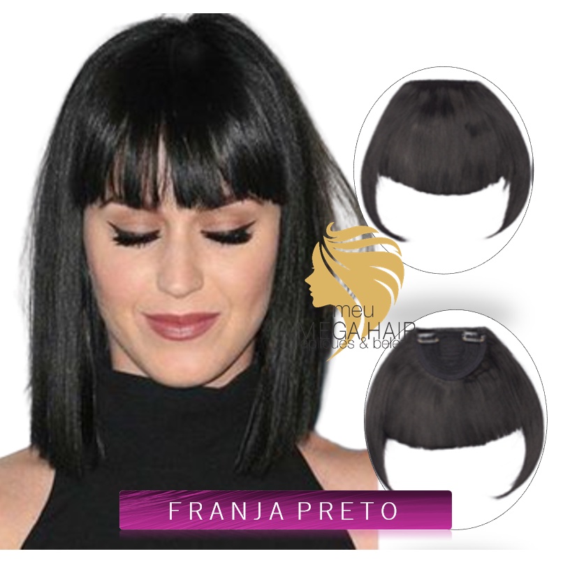 Cabelo Aplique Tic Tac Franja Preto Idêntico Humano Premium Beauty Premium Cabelo Premium