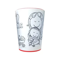 Copo para Colorir Color Te Amo Mãe 10cm - 01 unidade - Rizzo Distribuidora