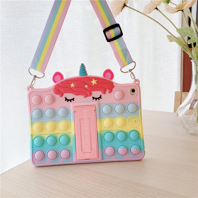 Para Samsung Galaxy Tab Lite 8.7 T220 A7 T225 Caso Tablet Com Cinta Unicórnio 10.4 T500 S6 P610 Um 10.1 T510 8.0 T290 T295 Crianças