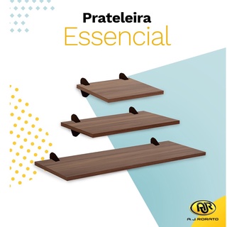 Prateleira de Madeira pra Parede Rorato Essencial na cor Marrom e Branca ( VARIOS TAMANHOS ) em Oferta na Shopee