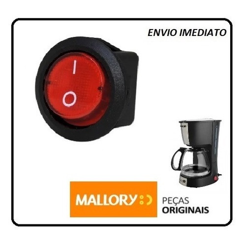 Botão Interruptor Liga Desliga Cafeteira Mallory Aroma Inox