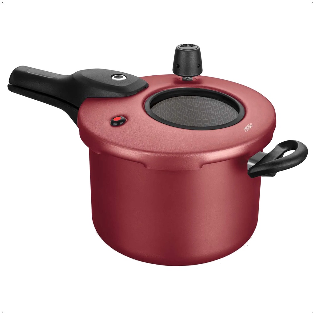 Panela De Pressão 4,5LAntiaderente Cereja Com Visor na Tampa Fechamento Externo MTA - 6601 em Oferta na Shopee