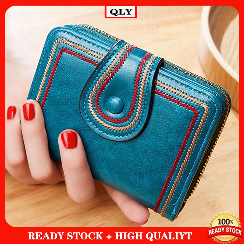 Carteira Feminina De Couro Com Zíper/Porta-Cartão/Pequena ♝ Em Estoque em Oferta na Shopee