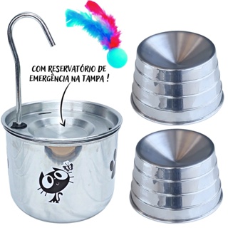 Bebedouro Para Gato + 2 Comedouros Ergonômico - BIVOLT em Oferta na Shopee