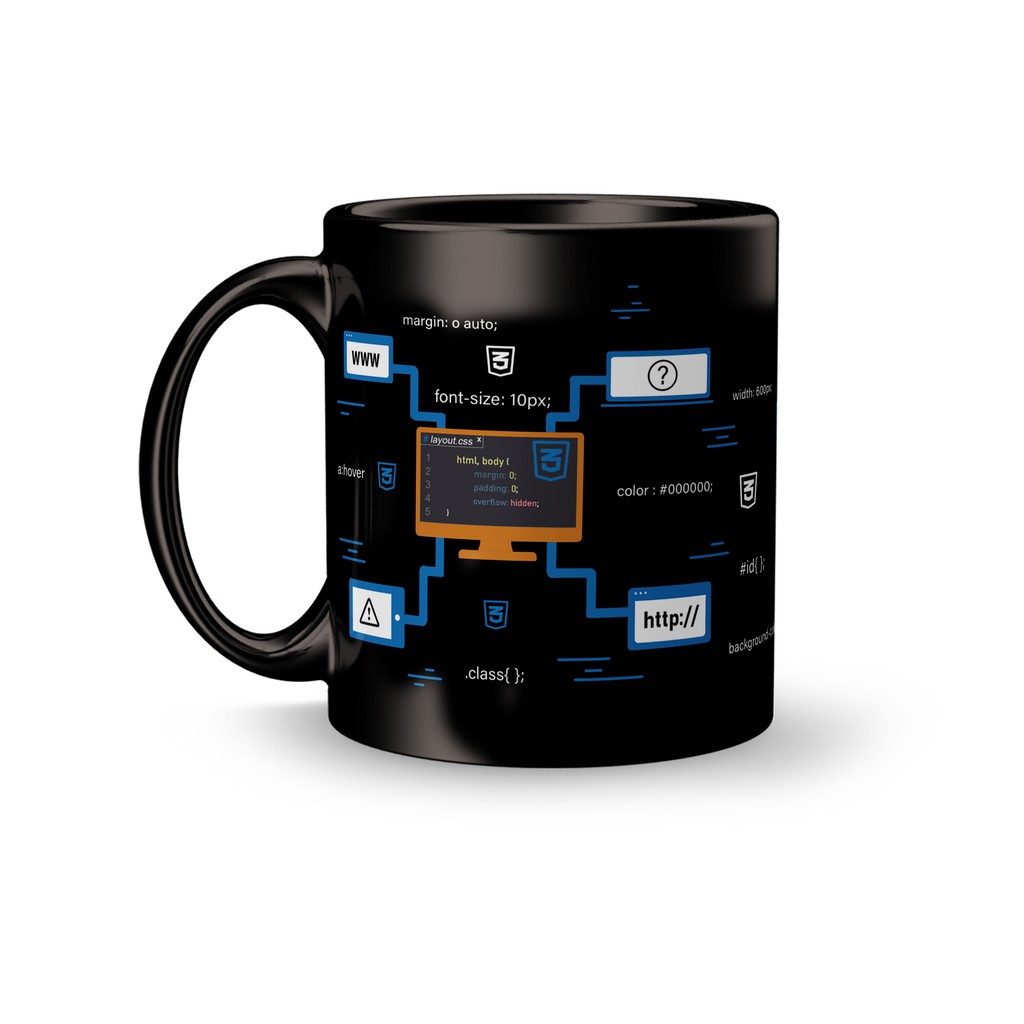 Caneca Cerâmica Programador - Programação Javascript CSS3 325ml