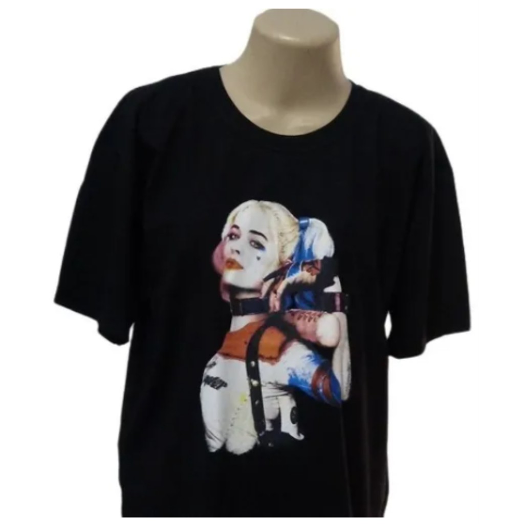 Camiseta Unissex Camisa Arlequina Filme Esquadrão Suicida - Manga Curta - 100% Algodão