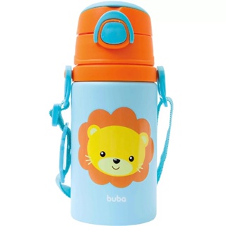 Garrafa Alumínio C/ Canudo Animal Fun Leão 12115 - Buba em Oferta na Shopee