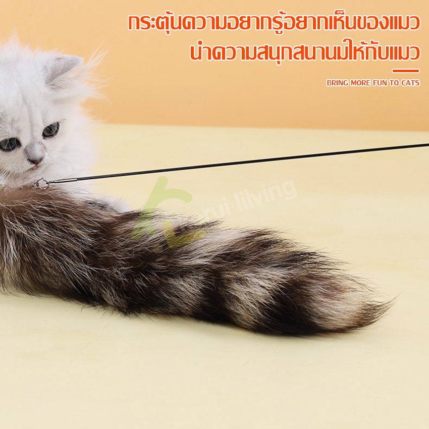Harmcat ไม้ตกแมว ของเล่นแมว ไม้ล่อแมว ปรับยืด-หดได้ ไม้ล่อแมว ไม้แมว ของเล่นสัตว์เลี้ยง สำหรับแมวฝึกทักษะ เบ็ดตกแมว - ภาพที่ 4