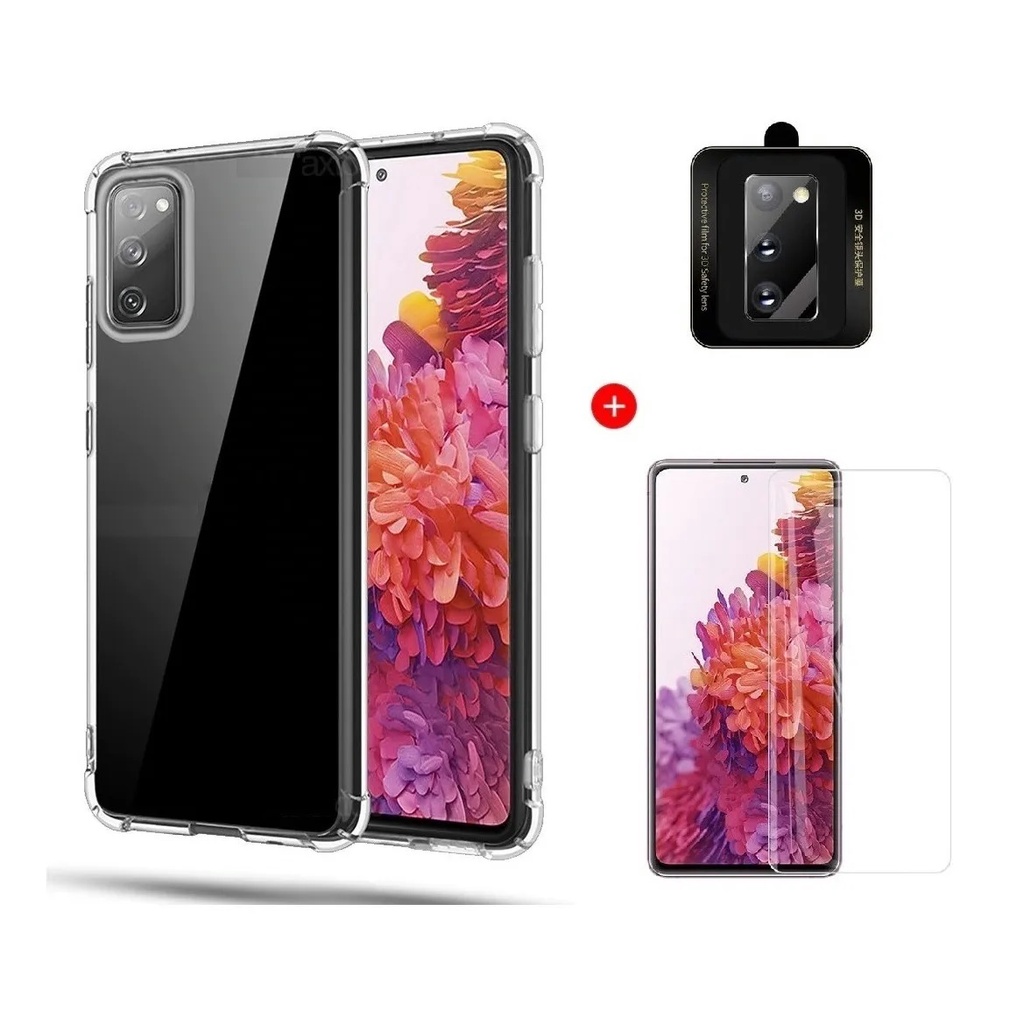 Capa Capinha Anti impacto + Película 3d + Película câmera para Samsung Galaxy S20 fe