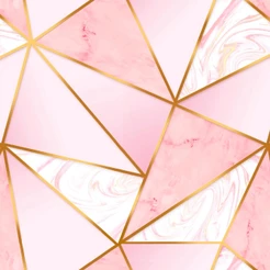 Papel de Parede Autoadesivo Geométrico Zara Rosa Gold Lavável