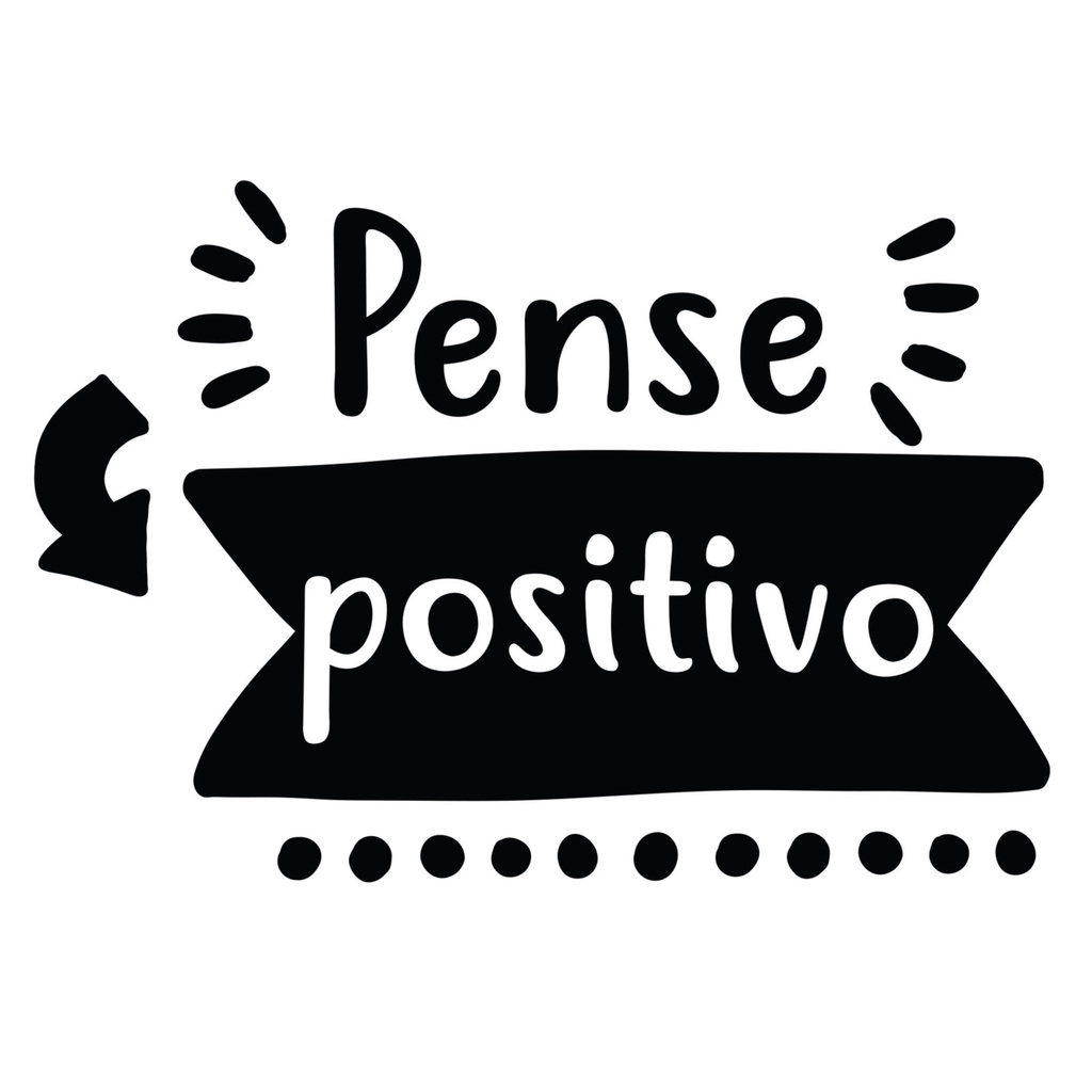Adesivo Parede Decoração Frase Pense Positivo 60 Cm