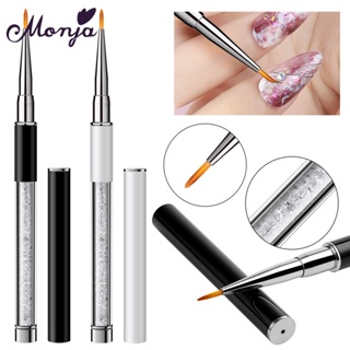 Monja Escova De Pintura De Unhas Multifuncional Com Alça De Strass/Listras/Linhas/Flores/Estampa De Gel Para Manicure em Oferta na Shopee