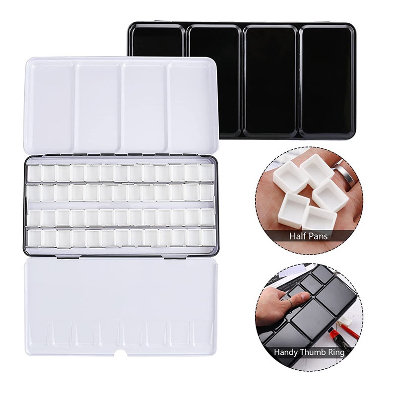 Paleta De Pintura De Aquarela Tintas Latas Bandeja Com Panelas Completas Ou Meia Para Artes em Oferta na Shopee