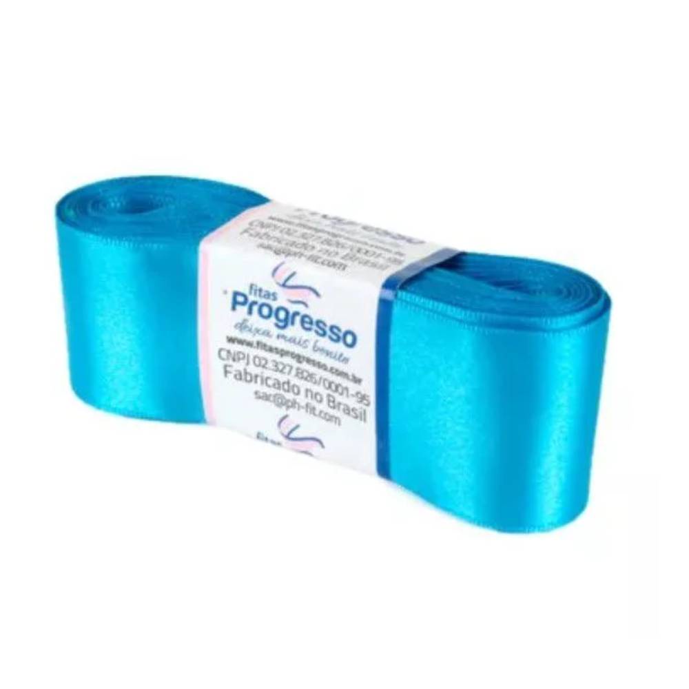 Fita de Cetim Progresso 38mm nº9 10m 213 Azul Turquesa - 1un em Oferta na Shopee