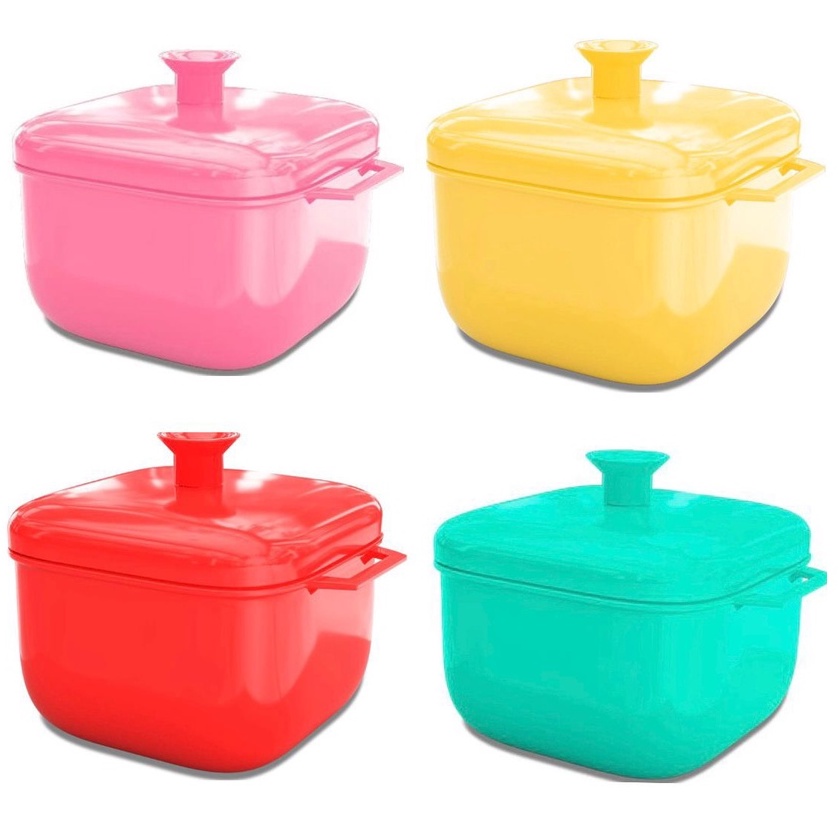 [KIT] 4 (QUATRO) Panela de Microondas - Caçarola (1.5LITROS)- Plastshop