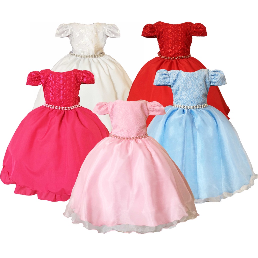 Vestido Festa Infantil Princesa Daminha Casamento Batizado Formatura Aniversário Evangélico Congresso