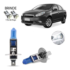 Par Lampada Super Branca 8500k Farol Alto Fiat Siena 2016