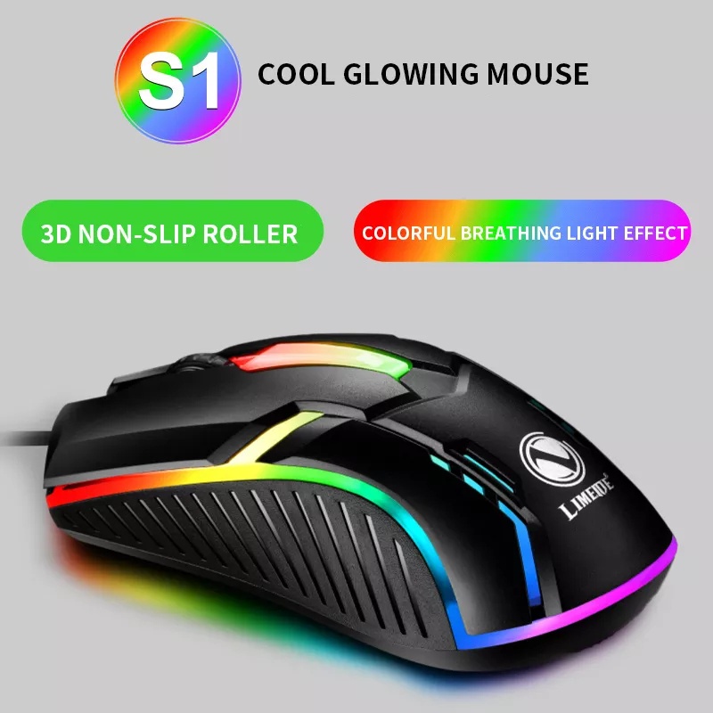 Mouse Para Gamer snaker Luminoso Com Led Rgb Com Fio Weibo Wb-1670 ...