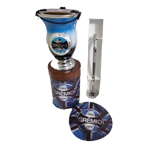 Cuia Chimarrão Grêmio Bomba Inox E Acessórios Pra Seu Mate