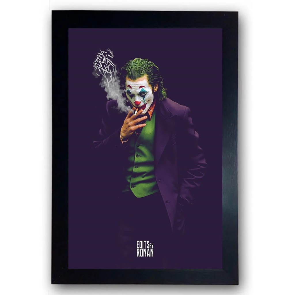Quadro Decoração The Joker Joaquin Phoenix Moldurado 4