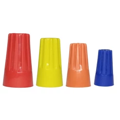Kit 50 Peças Conectores Azul Laranja Amarelo e Vermelho Torção Isola Emenda Fios Cabos Elétricos Fiação Instalação
