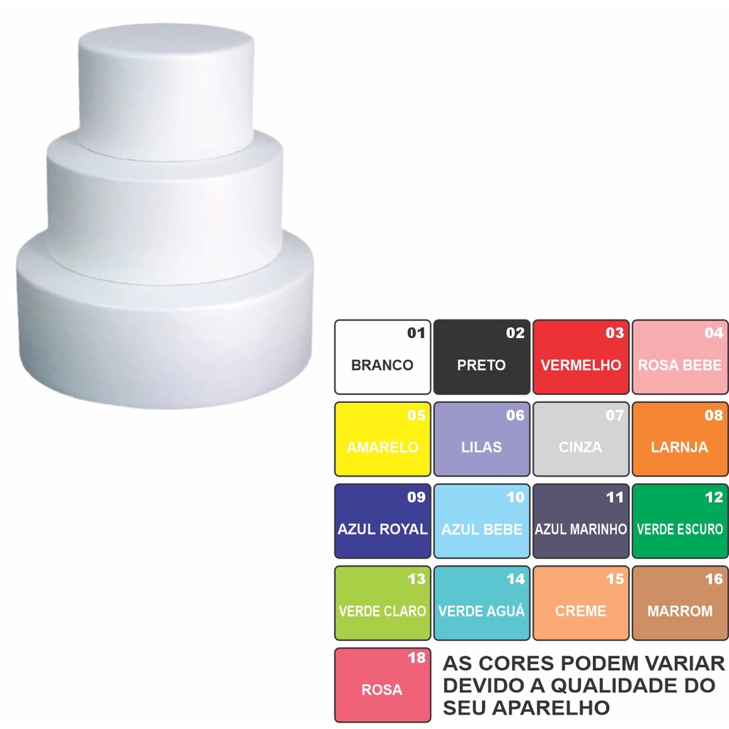 Bolo Fake 3 Bases Pronto Para Decorar Maquete de Isopor Moldado em Eva Sem Emenda Alta Qualidade