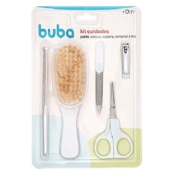 Kit Cuidado Bebe Pente Escova Cedrais Natural Tesoura Cortador E Lixa Unha Buba em Oferta na Shopee