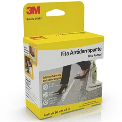 Fita Antiderrapante Transparente 5 Metros x 50mm Safety Walk 3M Uso Geral para Ambientes Internos