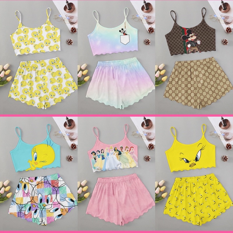Pijama Feminino Adulto Personagens Moda Verão 2026 Estilo Doll em Oferta na Shopee