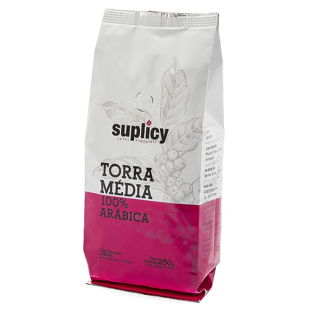 Café 100% Arábica SUPLICY Moído Torra Média 250g | Shopee Brasil