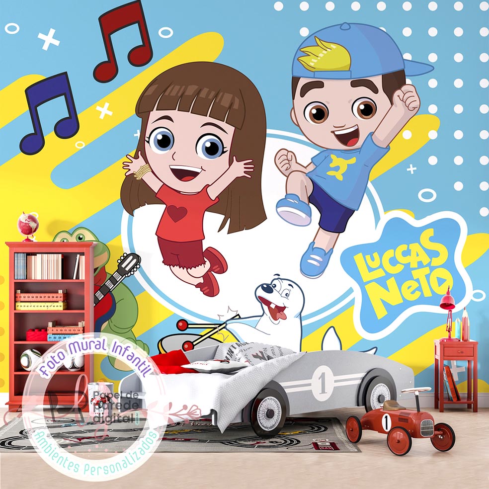 Papel de Parede Foto Mural Personagens Lucas Neto M² Imagem Completa