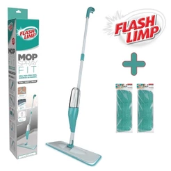 Kit com 1 Mop Rodo Spray Fit Mágico MOP0556 + 2 Refil Microfibra RMOP7800 Flash Limp