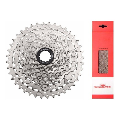 Cassete Sunrace M980 11-40 9v + Corrente Sunrace Cnm94 9v