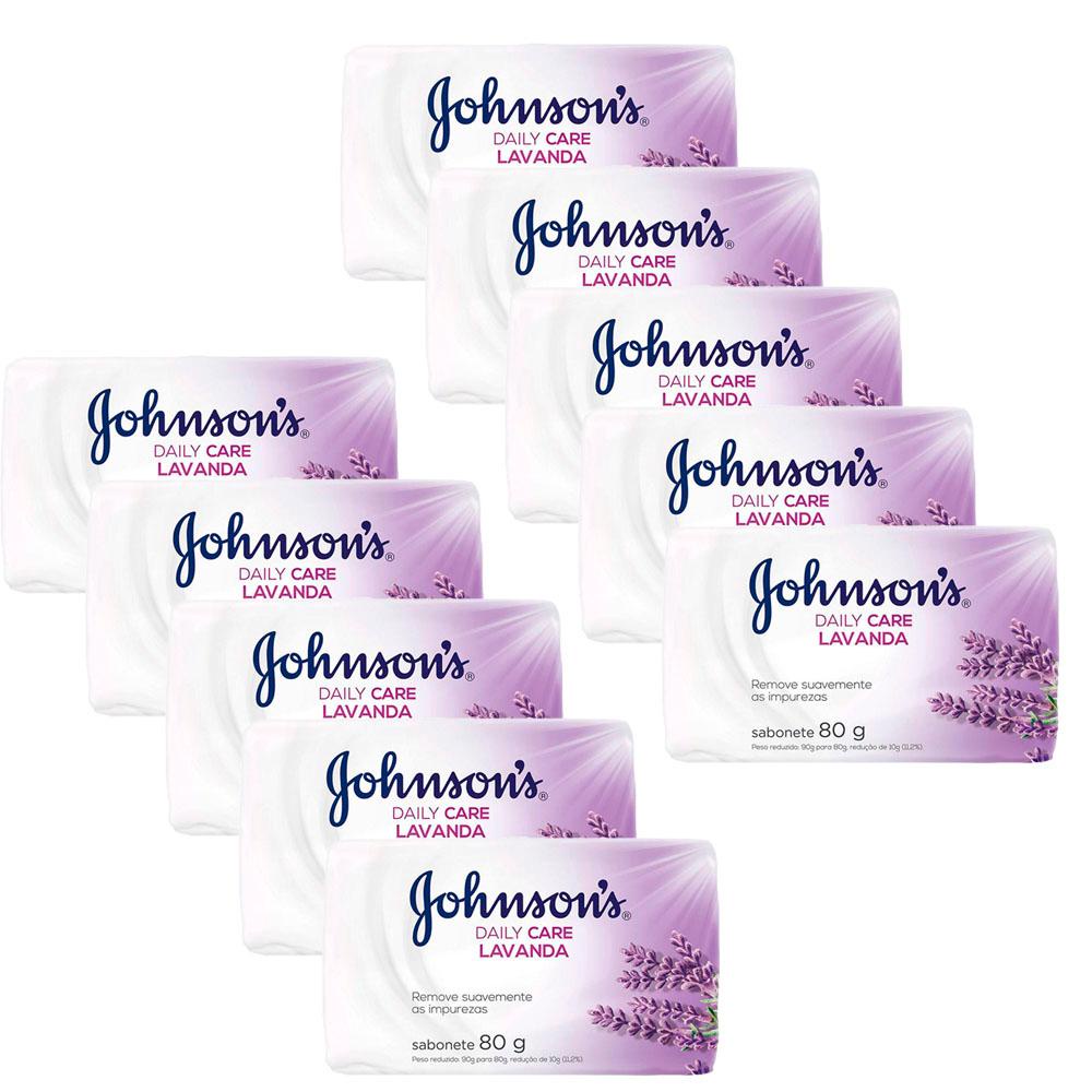 Kit 10 Sabonetes Barra Johnson's Lavanda 80g
