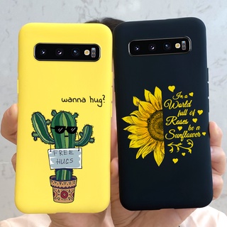 Capa Flexível Fina Anti-Impacto Com Flor De Cactos Para Samsung Galaxy S10/S10e/S10 Plus +