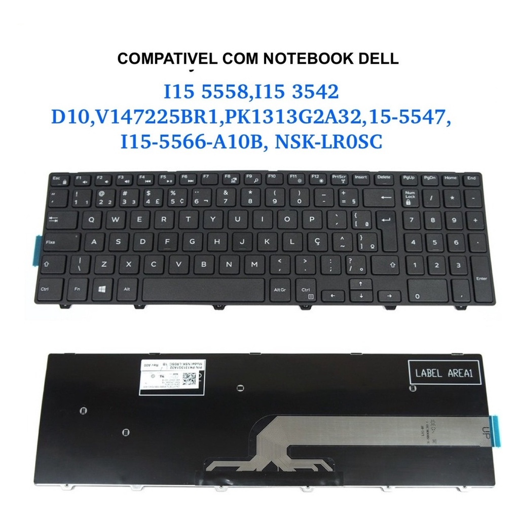Teclado para notebook Dell Inspiron 15 5558 5557 3576 3567 5566 P40f P39f P63F