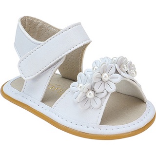 Sandália feminina para bebê com detalhe de florzinha