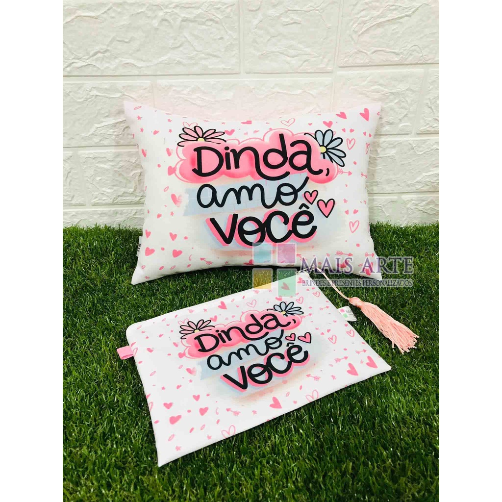 Kit Dinda, almofadinha + necessaire em Oferta na Shopee