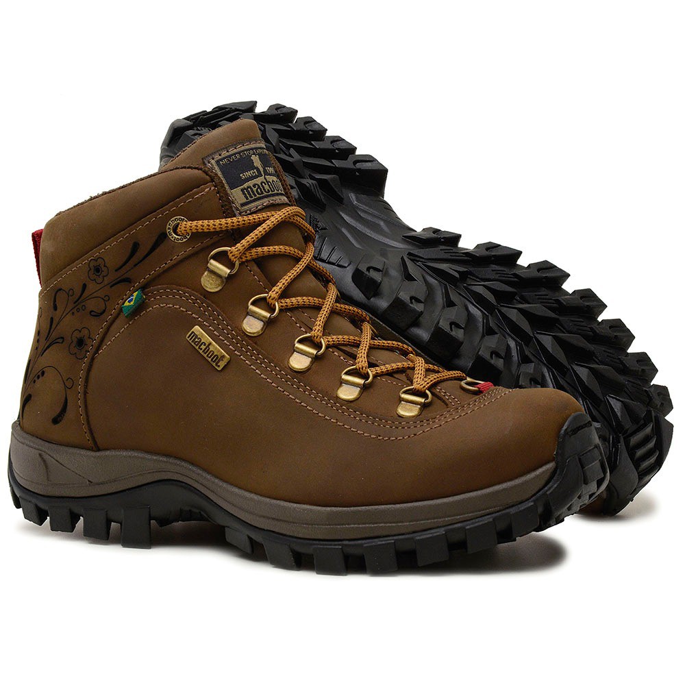 Bota Adventure Cano Alto Macboot Alecrim 08 Brown Feminina em Oferta na Shopee