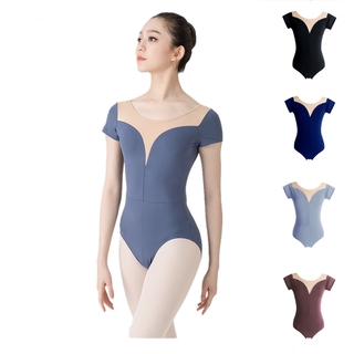 Leotards Ballet Para Meninas Mulheres Sexy Decote De Algodão Macio Malha Preto Branco Ginástica Leotard Ballet Trajes De Dança
