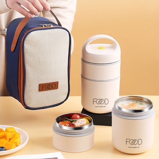 Lancheira Térmica Portátil De Aço Inoxidável 304 Com Bolsa À Prova De Vazamentos Caixa Ben...
