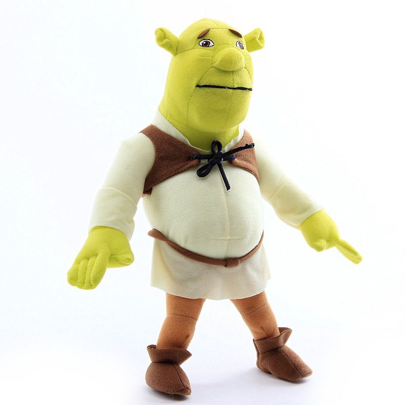 Pelúcia Shrek 40cm Gigante, Boneco de Ogro Macio para Presente e Travesseiro